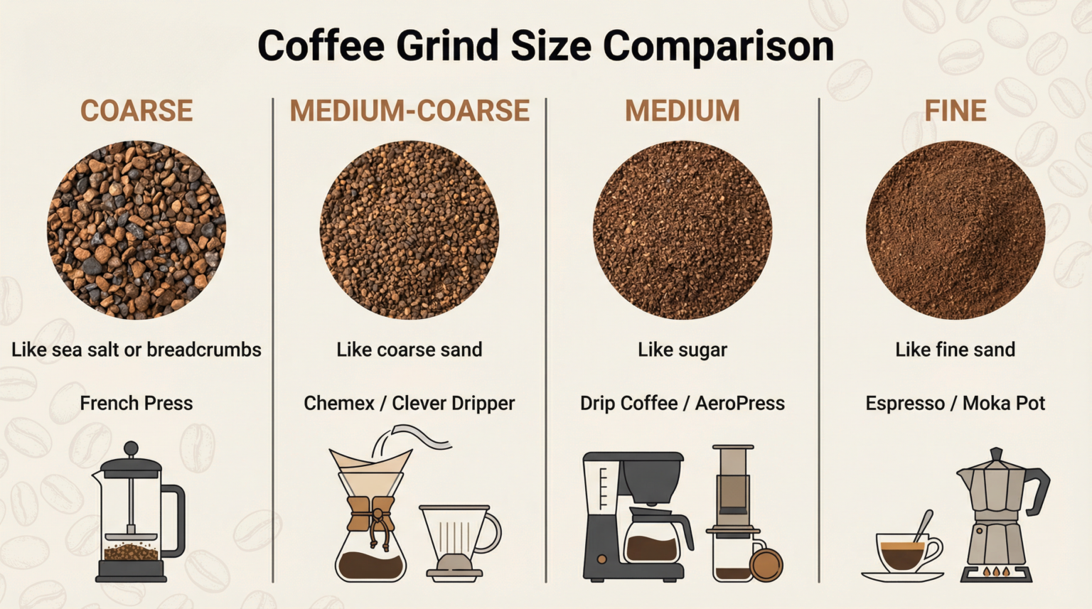 Grind Size Chart for Beginners (Simple Guide)