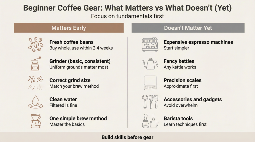 coffee gear basics for beginners infographic