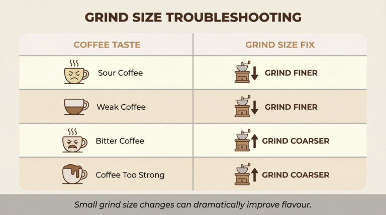 Grind Size Troubleshooting: Fix Bitter, Sour, Weak, or Strong Coffee
