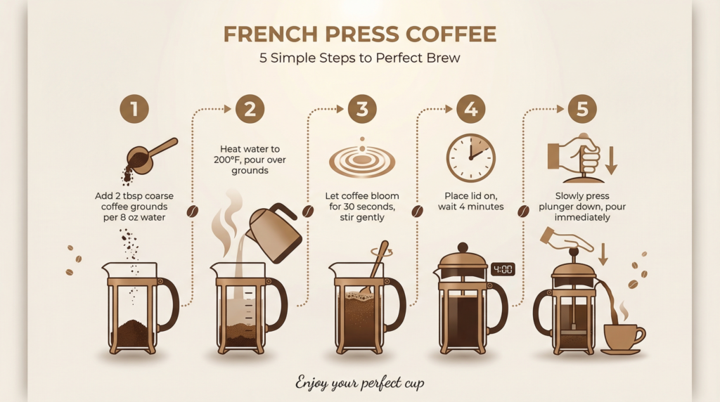 5 Simple Steps on How to Use a French Press