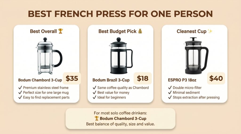At a Glance: Best French Press for One Person