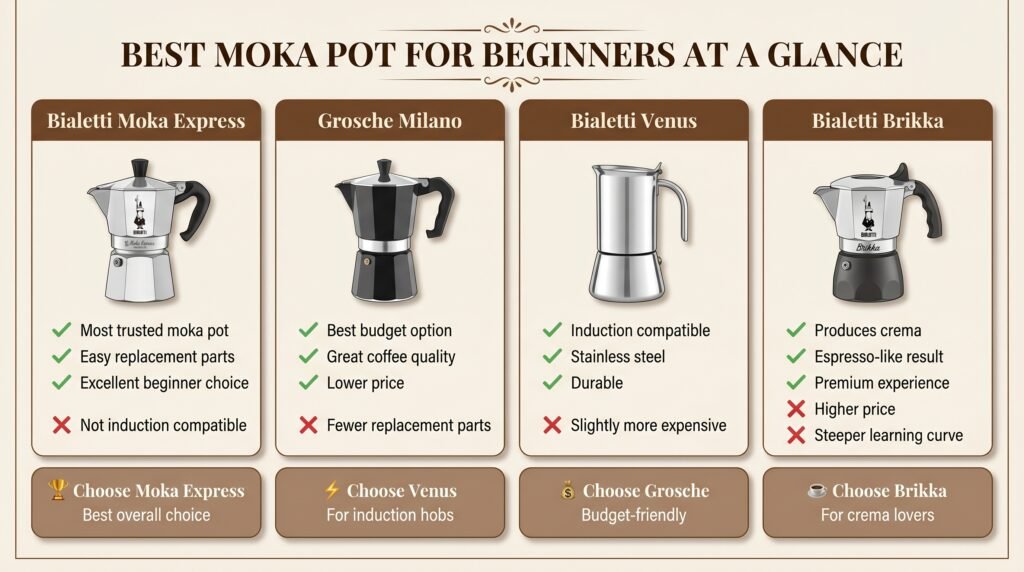 Best Moka Pot for Beginners: Simple, Honest Picks