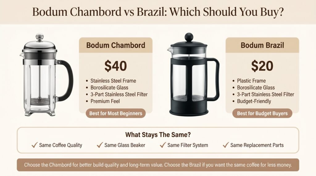 Bodum Chambord vs Brazil: Which Should You Buy?