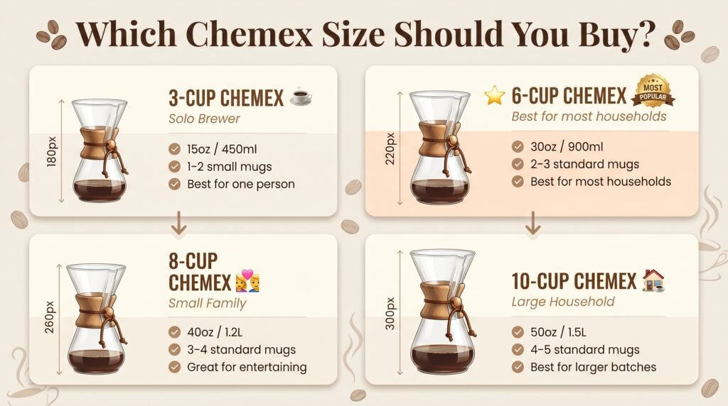Chemex Review: Which Chemex Size should you buy?