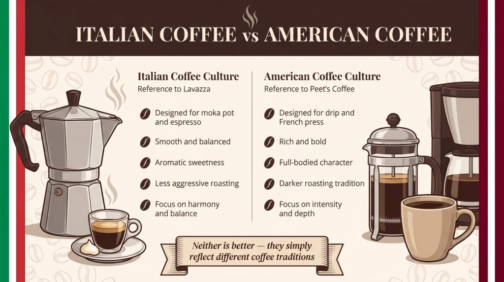 Lavazza vs Peet's Coffee: Italian coffee vs American coffee