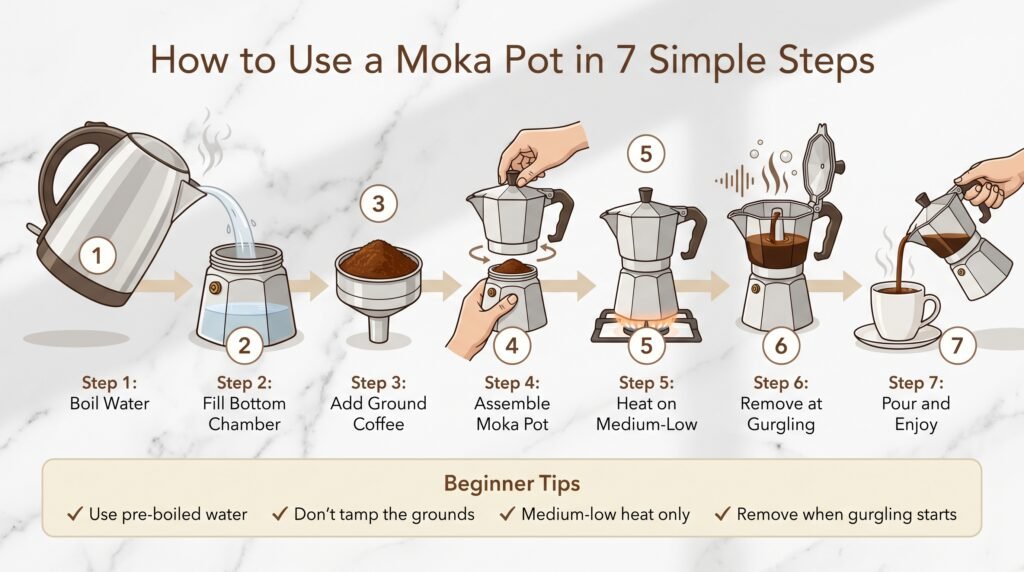Moka Pot Beginner Guide: How to Brew Strong Coffee at Home